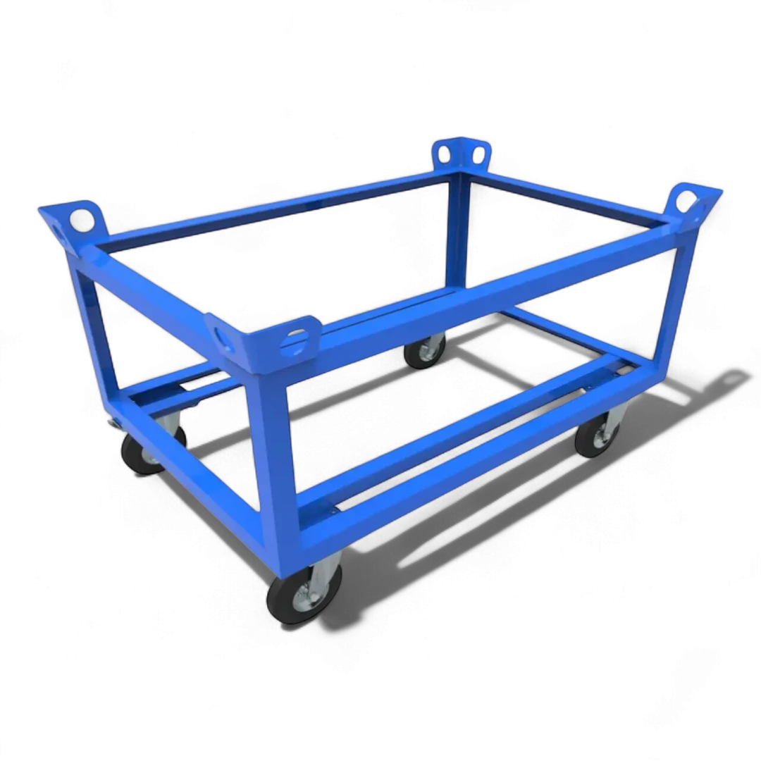 Fahrgestell für Palettentransport – Stabile Stahlkonstruktion mit Lenkrollen. Ideal für Lager und Werkstätten.